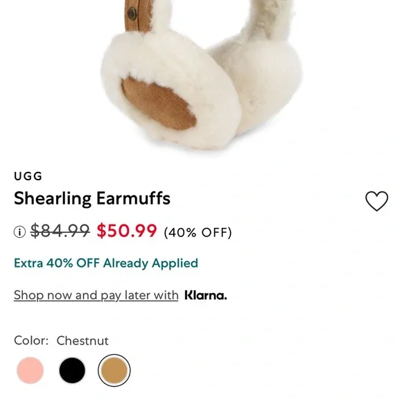 Ugg Cozy Tan and Cream Earmuffs - NWT - Picture 2 of 5